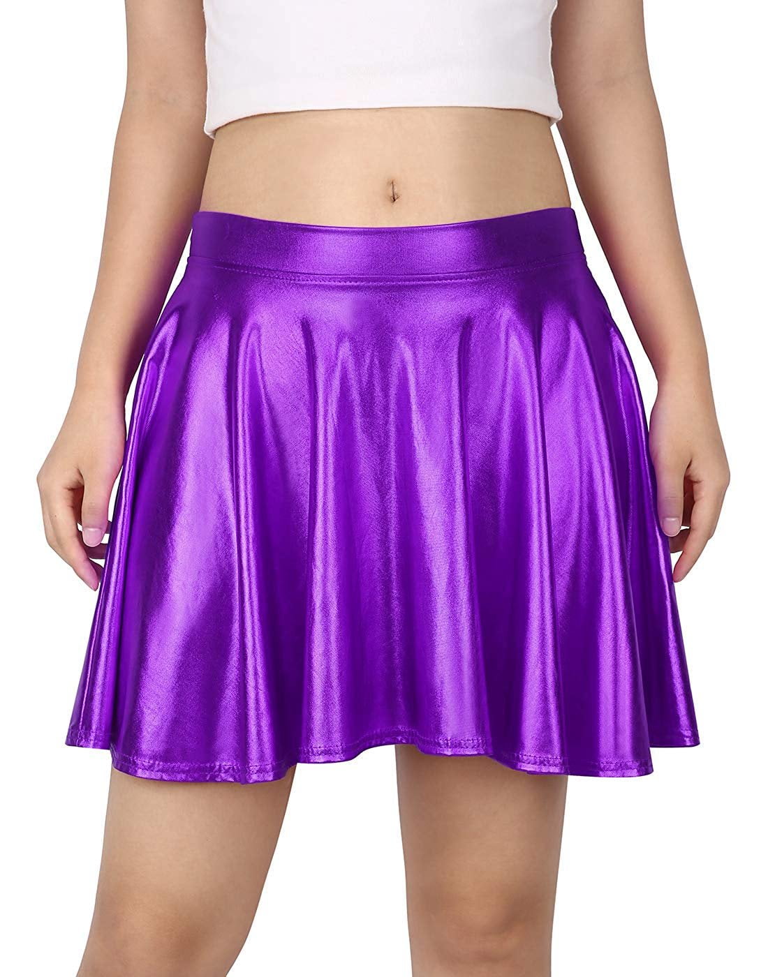 Women's Casual Fashion Flared Pleated A-Line Circle Skater Skirt (Purple,  Large) - Walmart.com