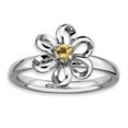 thumbnail image 1 of Bague Fleur Citrine Polie en Argent Sterling Stackable Expressions Taille 7, 1 of 3