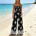 thumbnail image 7 of PBFRDSJ Boho Jumpsuit for Women Smocked Bodice Floral Cami Wide Leg Jumpsuit Summer Sleeveless Square Neck Loose Rompers with Pockets, 7 of 7