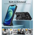 thumbnail image 4 of YWC-pour iPhone 12 Étui de Téléphone : Étui Rigides Antichoc pour iPhone 12 / Protection Antichoc de Qualité Militaire Durable Robuste Épais TPU / Étui Mate iPhone 12 Pro avec Support, 4 of 4
