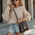 thumbnail image 4 of Tutolipy Waterproof Handbag for Daily Everyday Shopping, PU Leather Smooth Zipper Fashion Single Shoulder Bag, Autumn Wolf American Flag, 4 of 7