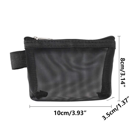 Large-Capacity Transparent Mesh Coin Purse | 3D Triangular Nylon Key Bag with PVC Clip | Multi-Use Card Case & Small Item Organizer | 1 PC