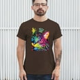 thumbnail image 3 of Tee Hunt Cute Thinking Crowned Cat T-Shirt Dean Russo Colorful Kitte Men's Tee, Brown, 3X-Large, 3 of 5