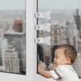 thumbnail image 4 of Cerradura de puerta corredera para seguridad infantil, topes de ventana para ventanas verticales, cerradura de puerta corrediza de patio a prueba de bebés (paquete de 4), 4 of 5