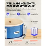 Donner Kids Size Drums Sets 14 5-Piece Complete Drum Kit for Child Beginners, Percussion Musical Toy, Metallic Blue