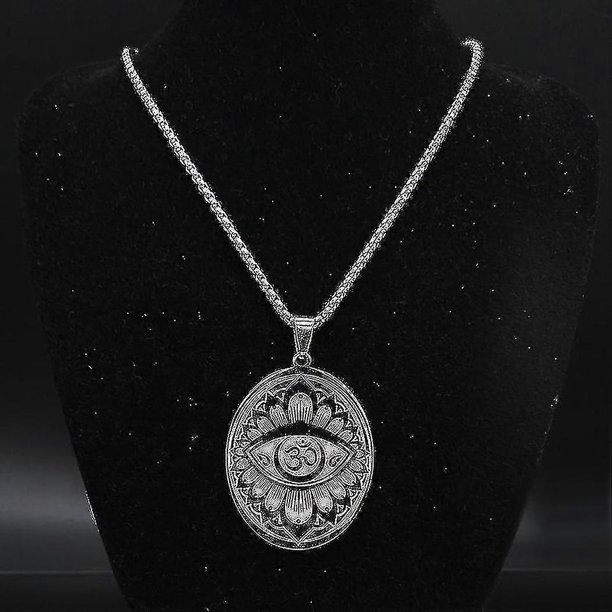 Collar de acero inoxidable con amuleto de los siete arcángeles para hombre, collar con talismán del sello de Salomón, joyería protectora, collar para hombre N1162s2 Xinda--M SR 50 BOX-Mo M SR 50 BOX