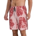 thumbnail image 2 of Cauagu Red Meat Print Men's Swim Trunks,Hawaiian Bathing Suit Swimsuits Beach Shorts with Pockets for Men Quick Dry Swimming Board Shorts-Medium, 2 of 6