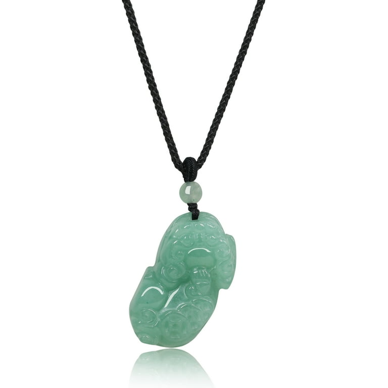 COAI Chinese Fengshui Pixiu Amulet Green Aventurine Stone Dragon
