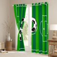 thumbnail image 3 of Erosebridal Modern Soccer Court Pattern Kids Black Out Curtains,Letter P Monogrammed Curtains Pack of 2 (42x63 Each) For Boys Teens, 3 of 7