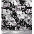 thumbnail image 1 of Soimoi Moss Georgette Fabric Leaves & Flower Floral Print Sewing Fabric Yard 42 Inch Wide, 1 of 1
