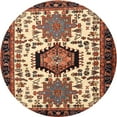 thumbnail image 1 of Ahgly Company Machine Washable Indoor Round Traditional Saffron Red Area Rugs, 4' Round, 1 of 7