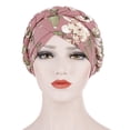 thumbnail image 6 of Women Headwrap Flower Print Braid Lady Stretchy No Brim Indian Hat for Four Seasons, 6 of 8