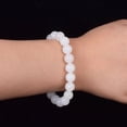 thumbnail image 4 of Genuine Natural White Jade Bracelet Women Men Round Jades Stone Beads Elastic Beaded Bracelets Fine Jewelry Bangle Accessories, 4 of 6