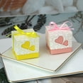 thumbnail image 6 of comerut 50Pcs Heart Box Multi-color Optional Detailed Eye-catching Delicate Exquisite Packaging Paper Wedding Party Candy Chocolate Container for Cookie, 6 of 8