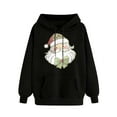 thumbnail image 5 of Feancey Womens Hoodies Funny Santa Claus Graphic Sweatshirts Drawstring Hooded Long Sleeve Pullover Loose Fit Casual Xmas Party Sweatshirt Black XXL, 5 of 6