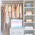 thumbnail image 4 of Yayeee Collapsible Storage Bin with Lid Fabric Closet Decorative Basket with Handles, Light Pink Stripes, 4 of 7