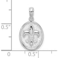 thumbnail image 4 of Sterling Silver Polished/Textured Fleur De Lis Med Oval Pendant - Jbsp, 4 of 5