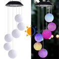 thumbnail image 1 of JM Lámpara de campana de viento de energía solar, cadena de lámpara de cambio de color de colibrí de bola de arroz, lámpara colgante de decoración de jardín LED para exteriores JM JM, 1 of 5