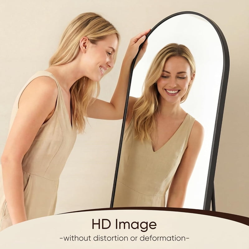 Lumora 21"x 56" Arched Full Length Mirror Floor Mirror Full Body Standing Mirror, Black