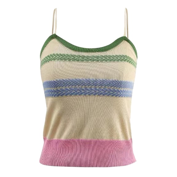 Womens Loose Fit Casual Tank Tops for Women Sexy Girl Braid Color Stripe Halter Vest Knitted Inner Vest Sleeveless Top Summer Tops Layering And Everyday Wear