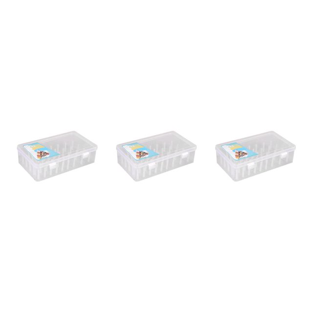 Caja de hilo de coser Matsuzay 42 Carretes Almacenamiento Doble Bloqueo Rosa Azul Transparente