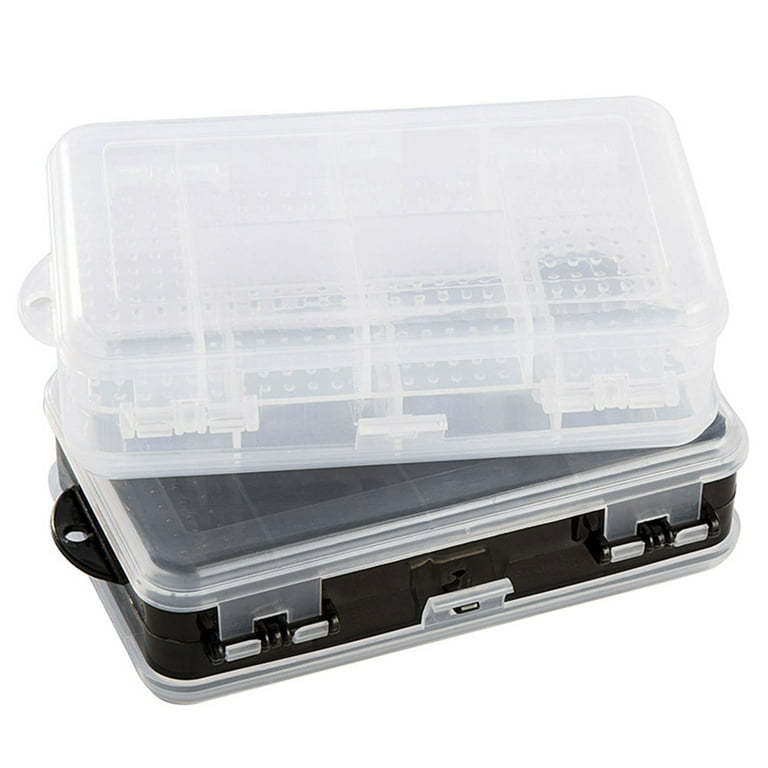 Cheers.US Practical Compartments Tackle Box Multi-Grid PE Plastic Fish Hook  Bait Fishing Storage Organizer Box Fishing Tackle Utility Box with
