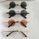thumbnail image 4 of Gafas de sol de lujo para niños y niñas, gafas de sol con espejo redondo estilo príncipe heredero retro a la moda para niños, 4 of 5