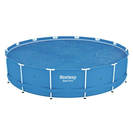 Bestway 14' Round Floating Above Ground Swimming Pool Solar Heat Cover | (Best Way To Fold A Wrap)