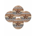 thumbnail image 7 of 13 Inch Round Placemats Set of 4, Western Texas Star Vintage Non Slip Heat Insulation PP Table Mats, Retro Farmhouse Gray Brown Wooden Washable Place Mats for Kitchen Dining Party Table Decor, 7 of 7