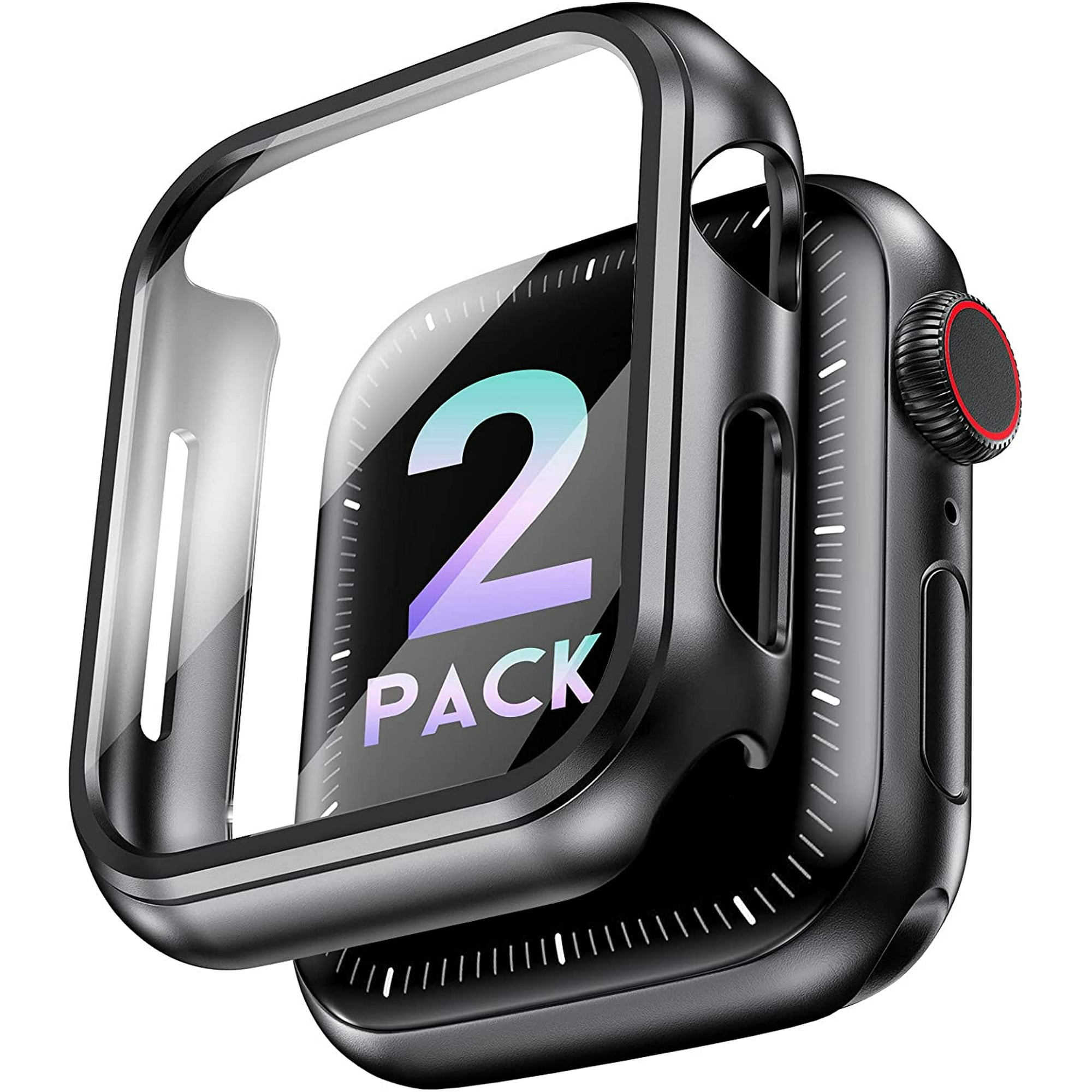 AIMTYD 2 Pack Hard Case for Apple Watch Series 6 5 4 SE 44mm with Screen Protector Slim Bumper Touch Sensitive Full Coverage Case Thin Cover Compatible with iWatch 44mm Walmart