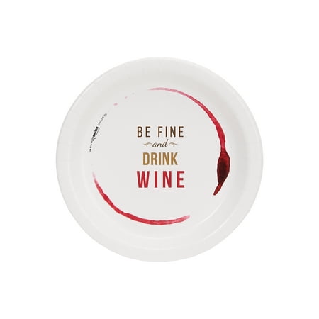 Wine Party Be Fine Drink Wine Cocktail Plates (8)