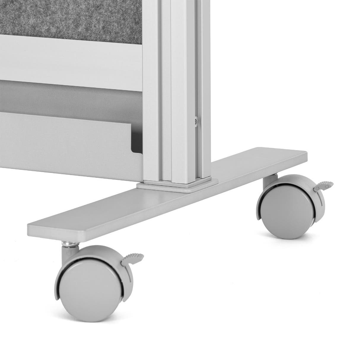 Luxor Workflow Modular Wall Bundle with 2 Walls + Hinge + Casters, 70" x 70" & 53" x 70", Silver, Freestanding