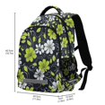 thumbnail image 2 of FORMRS Unisex Backpack Elementary School Travel Bookbag with Reflective Stripes, White Flower Pattern, 2 of 7