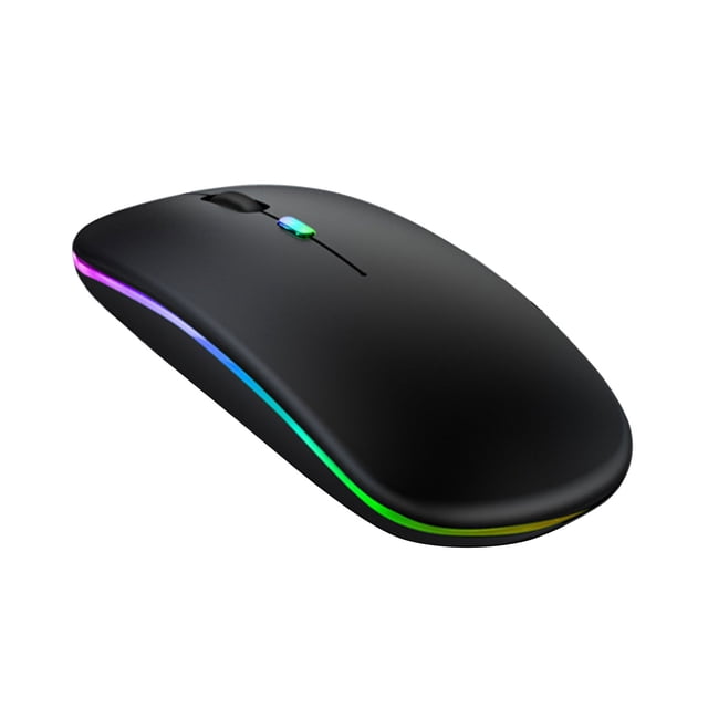 Ratón inalámbrico 2,4 G, recargable, 3 DPI, inteligente, pequeño, silencioso, de plástico, negro, con 2 modos, Bluetooth, para el hogar