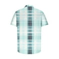 thumbnail image 5 of Handshe Mens Button Up Shirts Short Sleeve Plaid Printed Lapel Dress Shirt Vintage Classic Bowling T-Shirts, 5 of 6