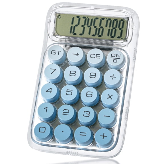 Calculadora Mr. Pen de 10 dígitos con interruptor mecánico azul