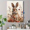 thumbnail image 4 of Qisvanset 12x16 Inch 2D Flat Framed Canvas Art, Beige Bunny Floral Minimalist Girl Nursery Home Wall Art Decor, 4 of 5