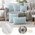 thumbnail image 6 of Sky Blue Greek Key Outdoor Waterproof Pillow Covers, Geometric Greece Ancient Farmhouse Geo Decorative Square Throw Pillowcase Sofa Cushion Sham for Patio/Couch/Chair, 20"x20" 2 Pack, 6 of 8