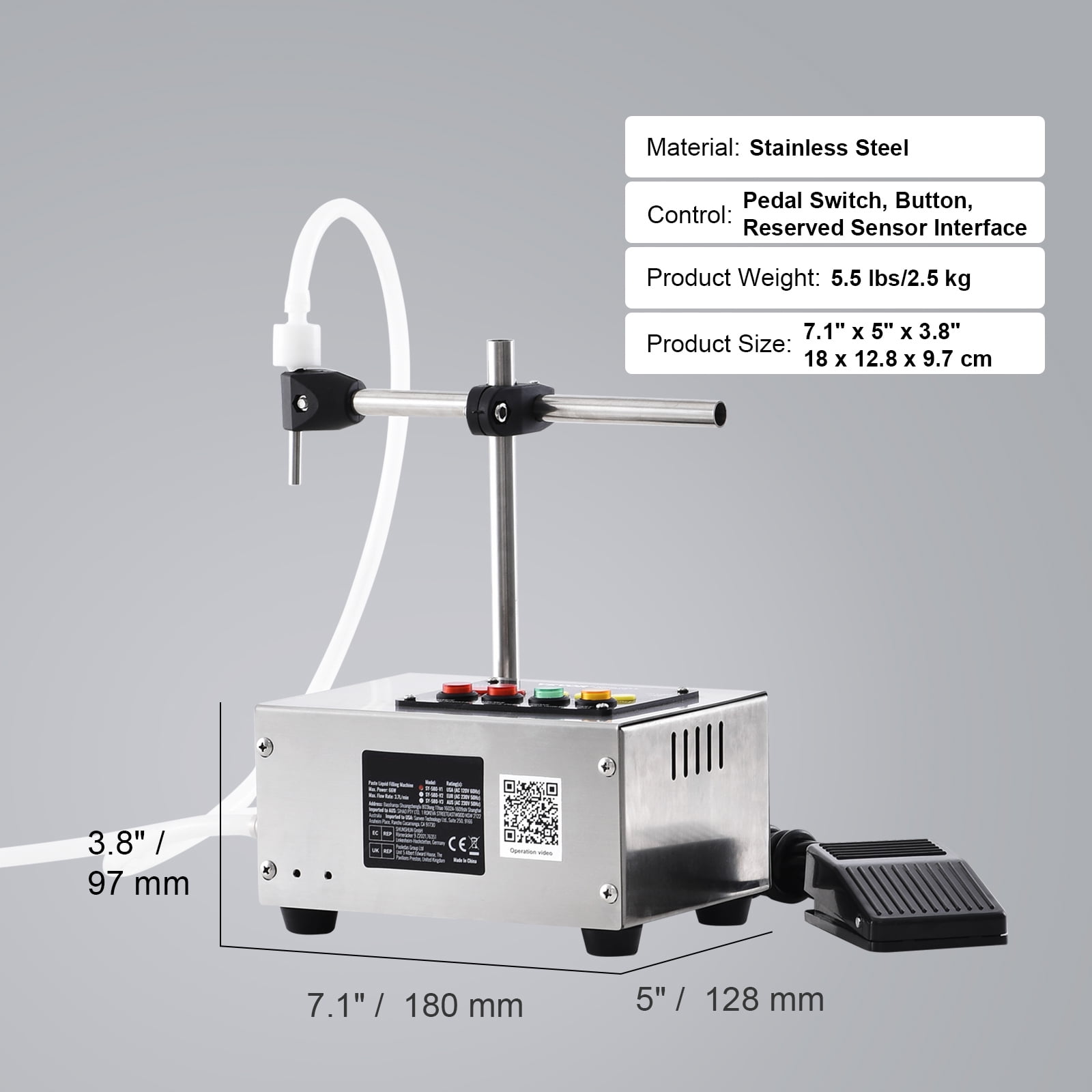 KFFKFF Automatic Liquid Filling Machine Digital Control Bottle Filler 10-4000ml