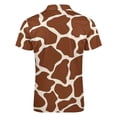 thumbnail image 5 of Giraffe Pattern Men Zipper T-shirt Summer Casual Short Sleeve T-shirt Top, 5 of 7
