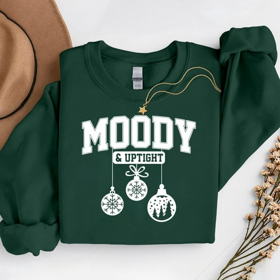 Merry And Bright Moody And Uptight – T-Shirt, Hoodie & Sweatshirt – Christmas Couple Matching – Holiday Enthusiasts or