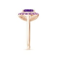 thumbnail image 3 of ANGARA Natural Sideways Oval 2.28 ct Amethyst Double Halo Cocktail Ring in 14K Rose Gold for Women (Size-10x8mm) | February Birthstone, Anniversary, Jewelry Gift for Women | Natural Amethyst Ring, 3 of 9