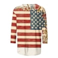 thumbnail image 4 of jjayotai 4th of July Shirts for Women Star and Stripes Flag Print Tunic Tops 3/4 Sleeve Patriotic Blouses Outfits, 4 of 6