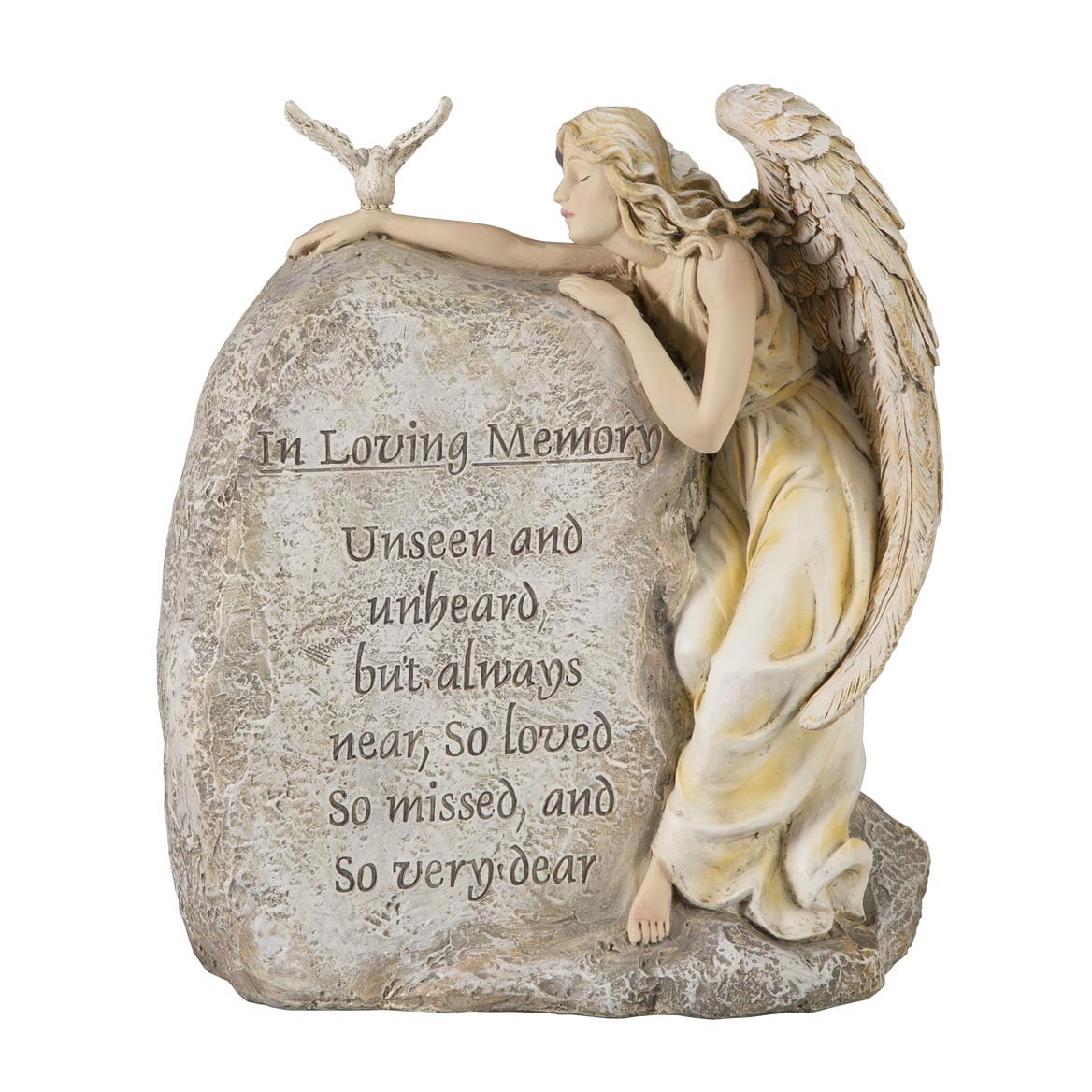 Angel "In Loving Memory" Memorial Stone Garden Remembrance Figurine Engraved 