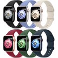 thumbnail image 1 of Paquete de 6 correas deportivas compatibles con Apple Watch Band 38 mm, 40 mm, 41 mm, 42 mm, 44 mm, 45 mm, 49 mm, correa de silicona suave impermeable compatible con iWatch Apple Watch Series 9 Ultra, 1 of 4