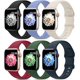 thumbnail image 1 of Paquete de 6 correas deportivas compatibles con Apple Watch Band 38 mm, 40 mm, 41 mm, 42 mm, 44 mm, 45 mm, 49 mm, correa de silicona suave impermeable compatible con iWatch Apple Watch Series 9 Ultra, 1 of 4
