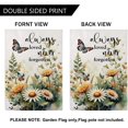 thumbnail image 5 of Butterfly Flowers Garden Flag 12.5 x 18 Inch Always Loved Never Forgotten Memorial Garden Flag Double Sided Spring Summer Yard Flags for Outdoor Seasonal Porch Lawn Decor (Purple/Green), 5 of 6