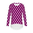 thumbnail image 4 of zbxnLI Little and Big Girls Long Sleeve Shirts Polka Dot Printed Graphic T-Shirts Basic Tee Fall Blouses, 4 of 6