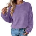 thumbnail image 2 of Tdoqot Womens Fleece Shirts- Long Sleeve Casual Soft Long Sleeve Warm Winter Tops Purple Size S, 2 of 7