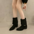 thumbnail image 6 of Leozcaa Women's Knee High Boots Suede Flat Pointed Toe Stretchy Slouchy Boots Side Zipper Dress Tall Boot, 6 of 8